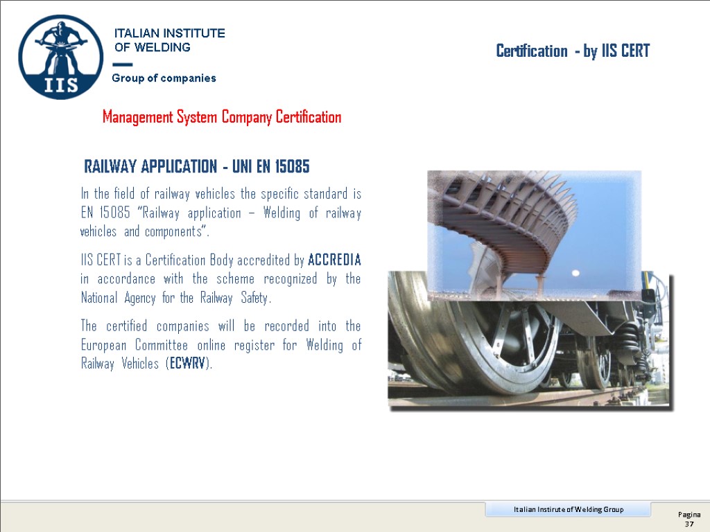 Management System Company Certification Certification - by IIS CERT In the field of railway